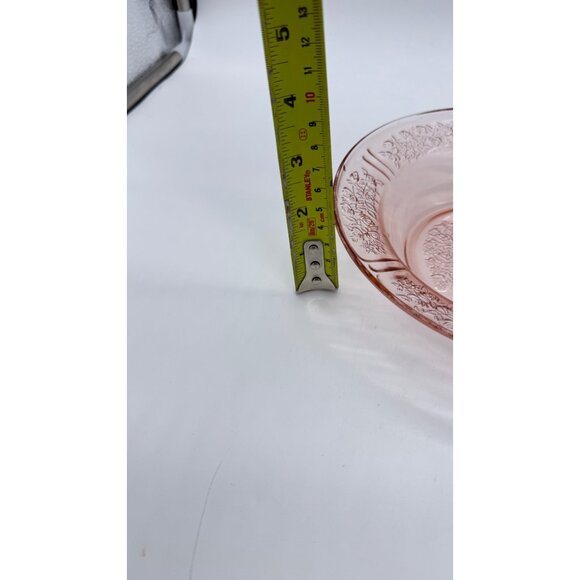 Vintage Sharon Rose Pink Depression Glass Bowl With Embossed Florals - Picture 6 of 7